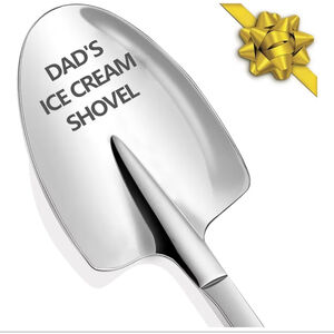 NEW Set of 4 Fathers Day Ice Cream Shovel Funny Engraved Stainless Steel